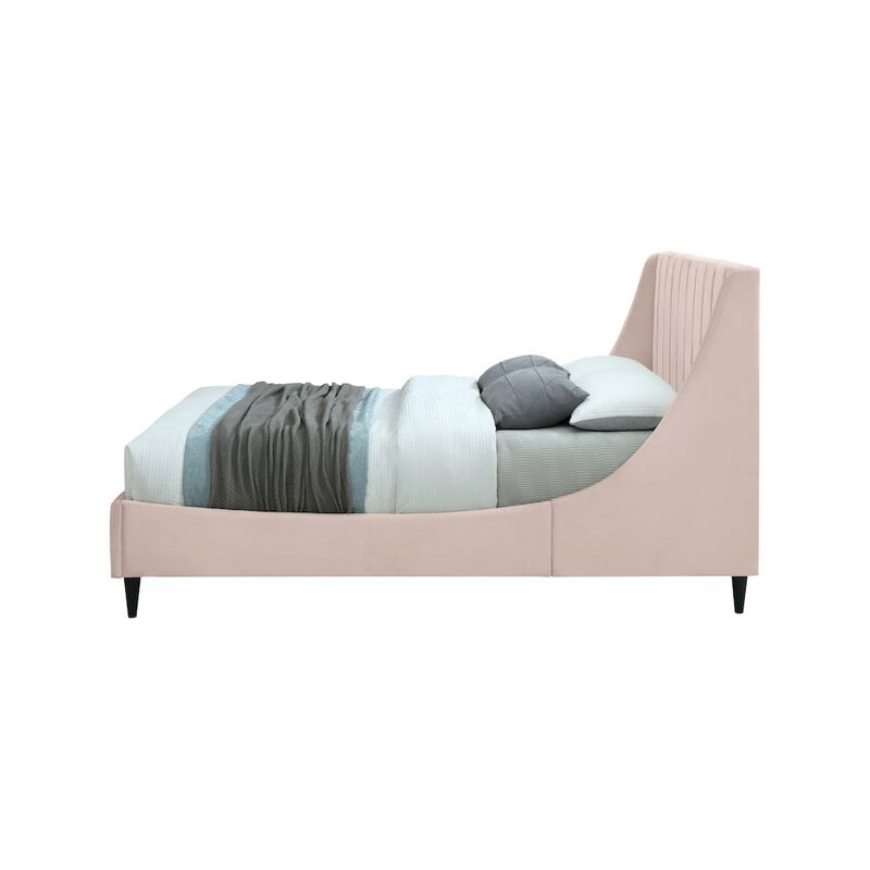 Meridian Furniture Eva Pink Velvet Queen Bed
