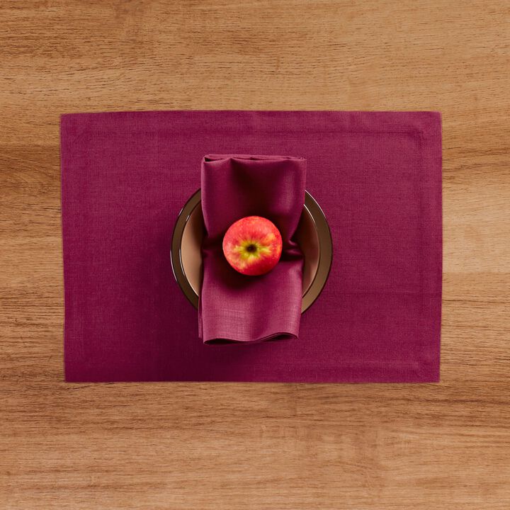 Solino Home 100% Pure Linen Placemats 14 x 19 Inch Set of 4 - Diana