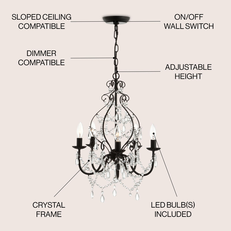 Maura Crystal/Metal LED Chandelier