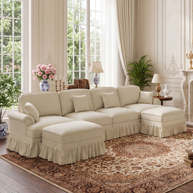 Nidjuk Classic U Shape 4 Seater Modular Sectional Sofa image number 2