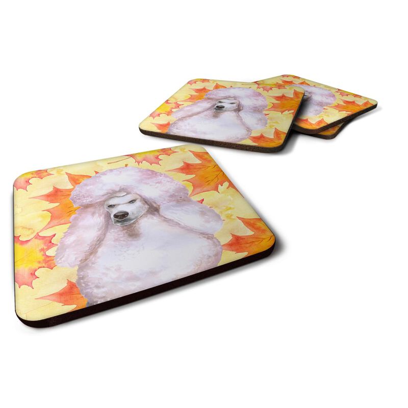 Caroline's Treasures White Standard Poodle Fall Decorative coasters, Multicolor