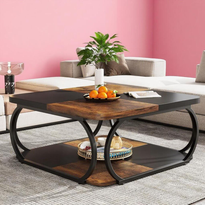 Multi-Purpose Coffee Table with Two Tiers for Books and Essentials