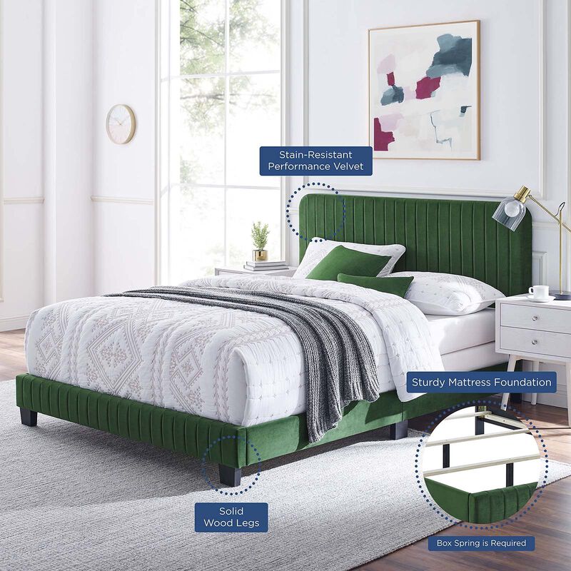 Celine Channel Tufted Performance Velvet Queen Bed image number 7