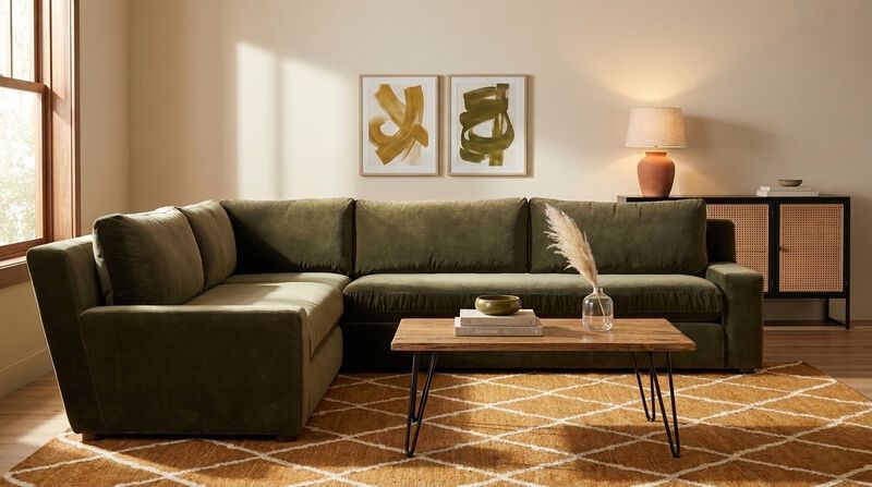 Yelena Surrey Olive 3-Piece Sectional image number 1
