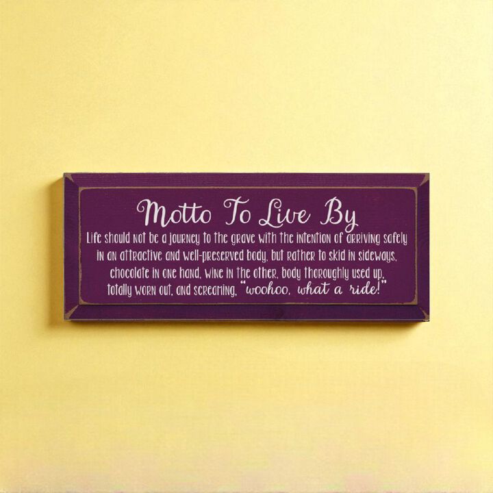 Rustic Wooden Sign Motto to Live By Chocolate and Wine Kitchen Decor