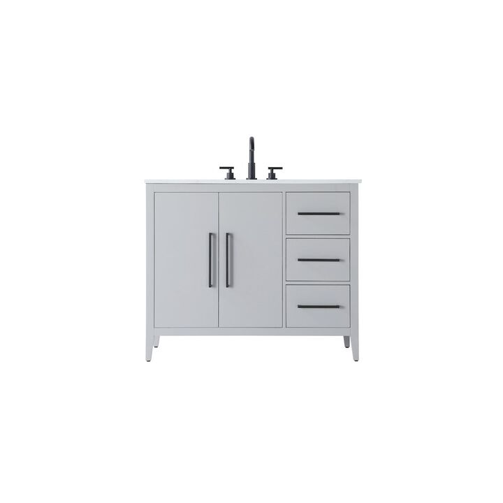 Elegant Kitchen and Bath 42 Inch Single Bathroom Vanity In Grey