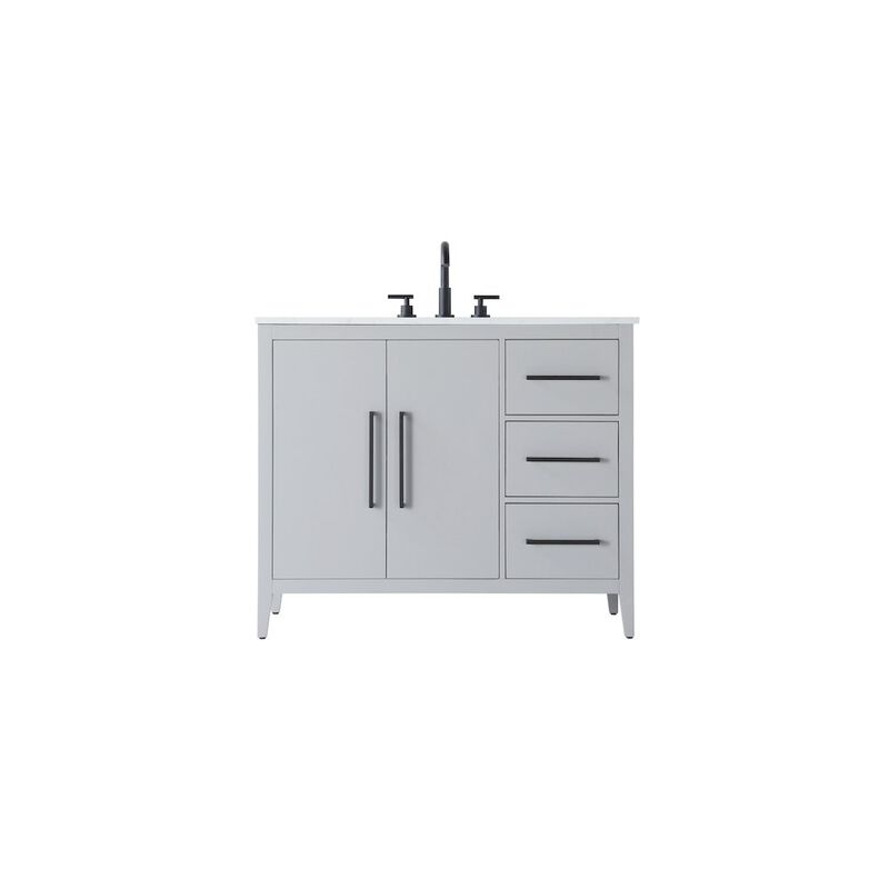 Elegant Kitchen and Bath 42 Inch Single Bathroom Vanity In Grey