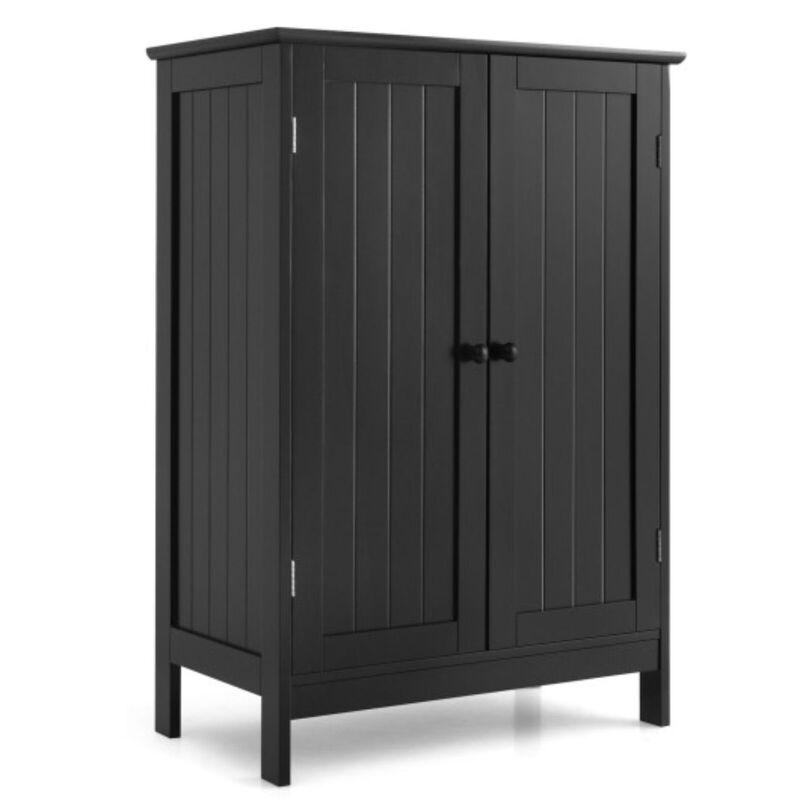 2-Door Freee-Standing Cabinet with Shelf-Black image number 1