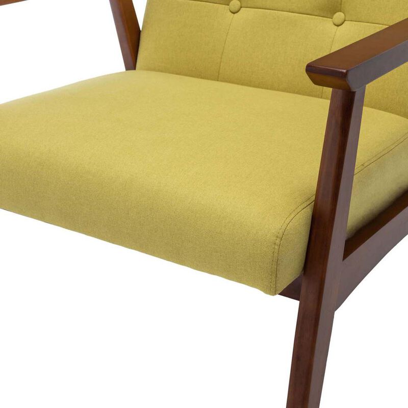 Convenience Concepts Take a Seat Natalie Accent Chair Bumblebee Yellow Fabric/Espresso