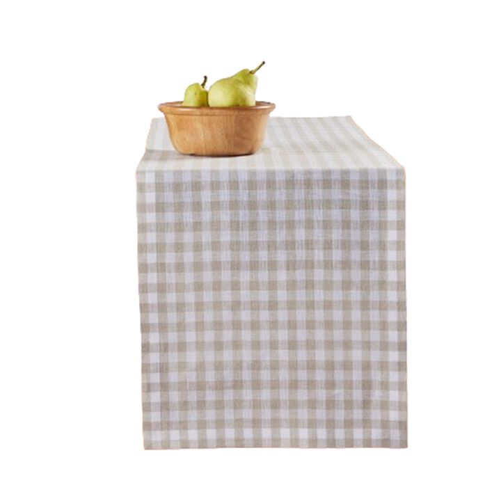 Solino Home 100% Pure Linen Table Runner - Gingham Check