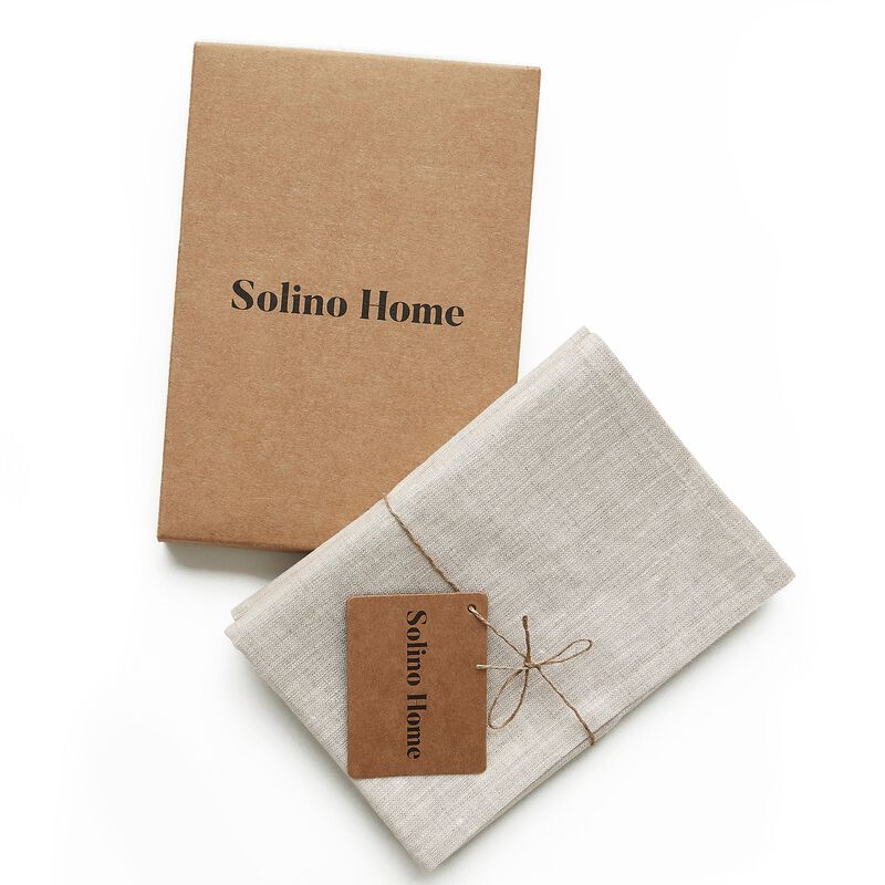 Solino Home 100% Pure Linen Kitchen Towels 17 x 26 Inch Set of 2 - Kitchen Linen