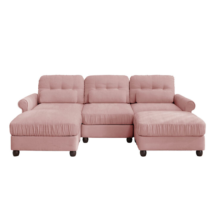 Rucis Chenille U‑Shape Modular Sectional Sofa