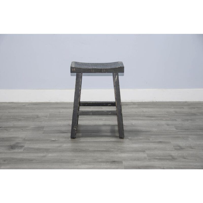 Sunny Designs Black Sand Counter Saddle Seat Stool, Wood Seat