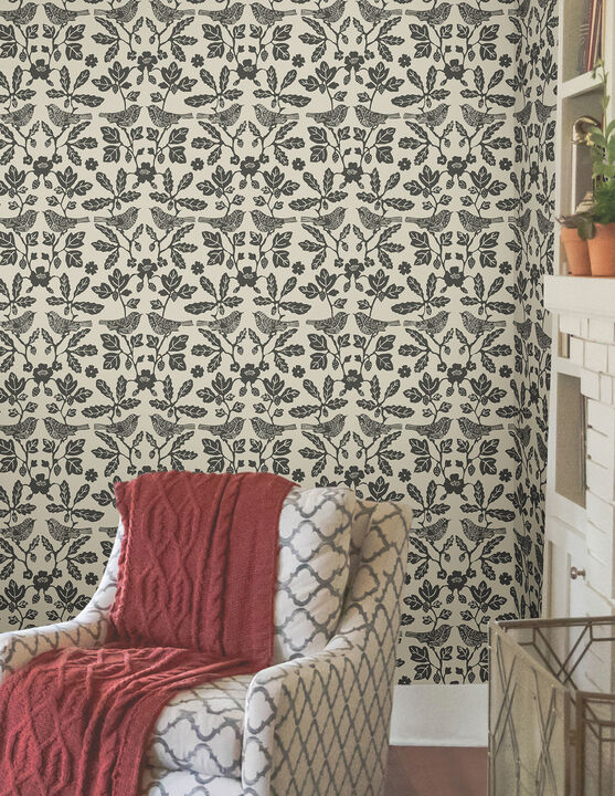 Sparrow & Oak Linen & Charcoal Peel & Stick Wallpaper (Set of 2)