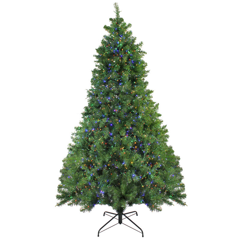 7.5' Pre-Lit Full Pike River Fir Artificial Christmas Tree - Multicolor LED Lights