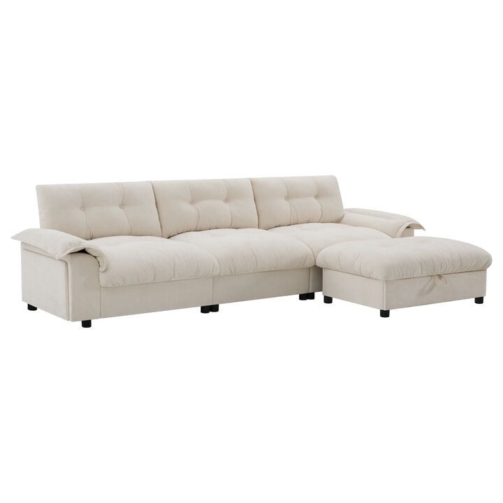Merax Sectional Sofa, L-Shape with Multifunctional Armrest