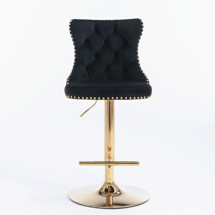 Streamdale Set of 2 Adjustable Velvet Bar Stools