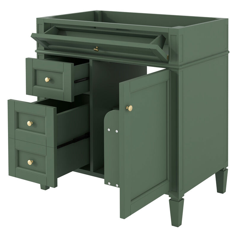 ELEMENT ACE 30 Inch Freestanding Bathroom Vanity Without Top Sink, Sturdy Bathroom Storage Cabinet with Multiple Drawers and Adjustable Shelf for Bathroom Organization image number 1