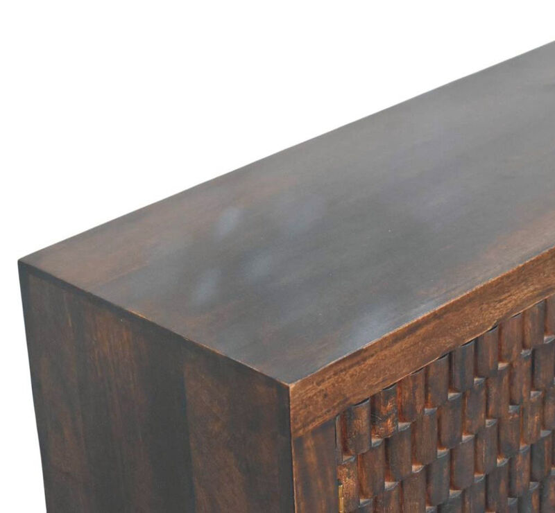 Artisan Furniture Solid Wood Arno Chest ,Mocha Tone,3-Drawers image number 5