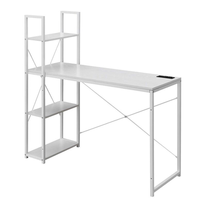 Convenience Concepts Designs2Go Office Workstation with Charging Station and Shelves, R4-0559