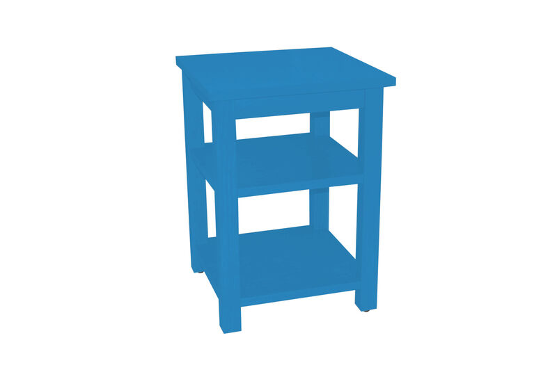 HomeRoots 28" Blue Solid Wood Nightstand image number 0
