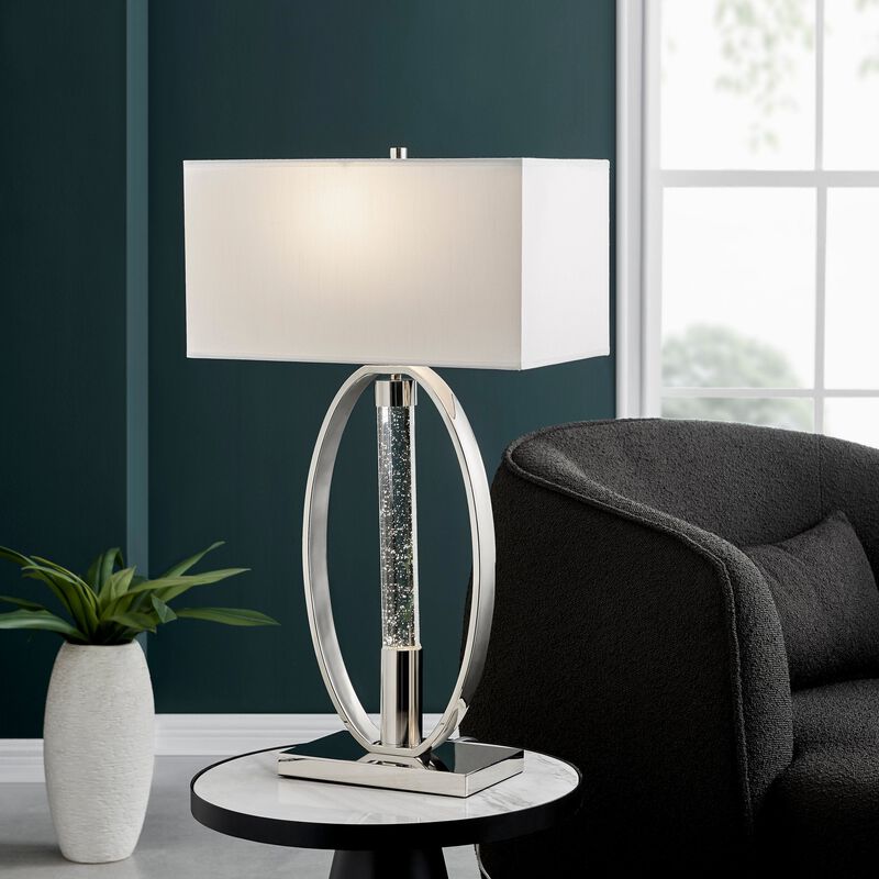 Sparkling Table Lamp Chrome Metal LED Light