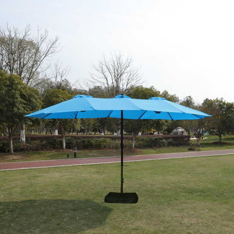 Double-Sided Rectangular Outdoor Twin Patio Umbrella image number 7