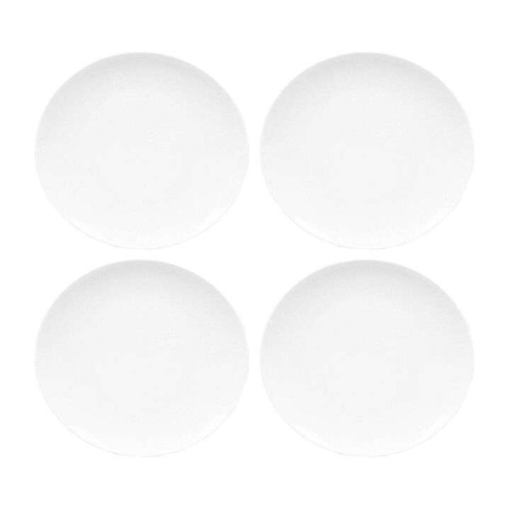 Elips 6.25" x 5.5" Oval White Porcelain Plate (Set of 4)