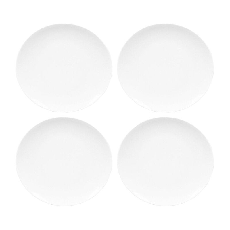 Elips 6.25" x 5.5" Oval White Porcelain Plate (Set of 4) image number 0