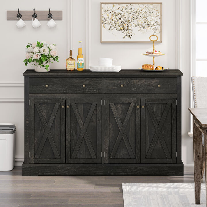 Vintage  Sideboard – 2-Drawer Storage for Bedroom & Kitchen