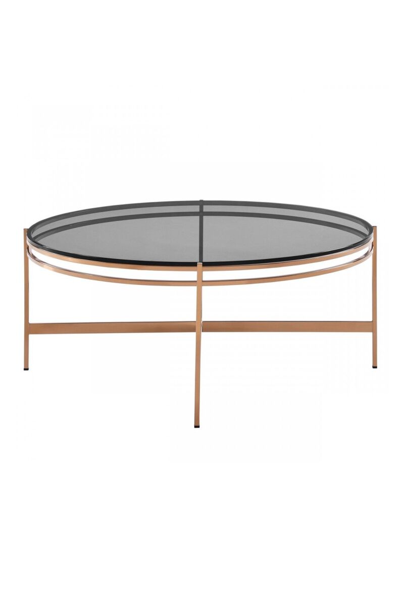 Round Smoked Glass Coffee Table | OROA Modern Bradford image number 0