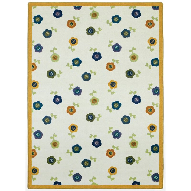Joy Carpets Kid Essentials Awesome Blossom 10'9 x 13'2 Area Rug in Color Bold