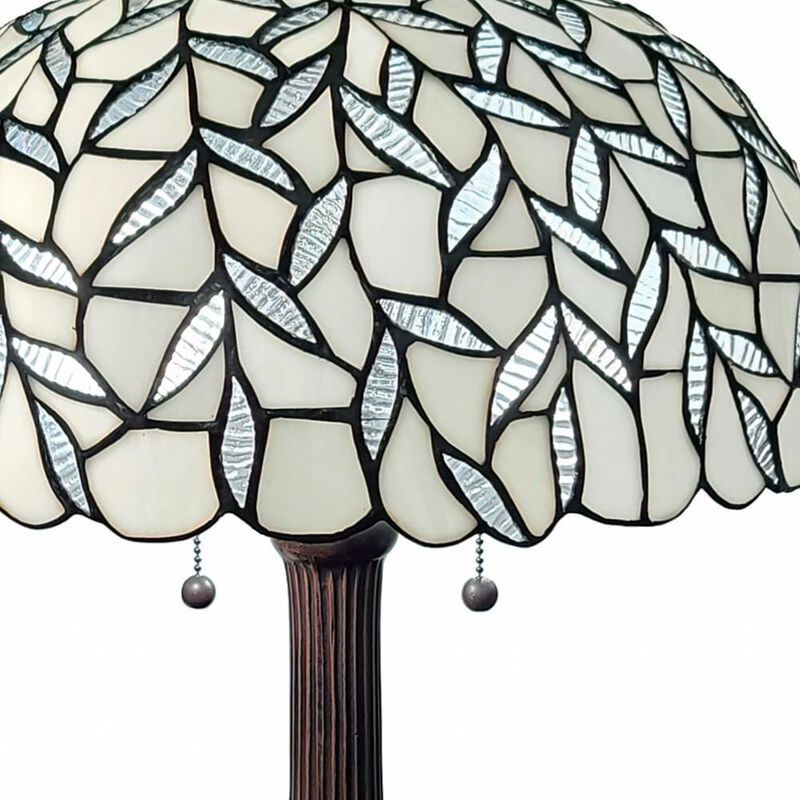 Hivvago 23" Dark Brown Metal Two Light Candlestick Table Lamp With White Shade