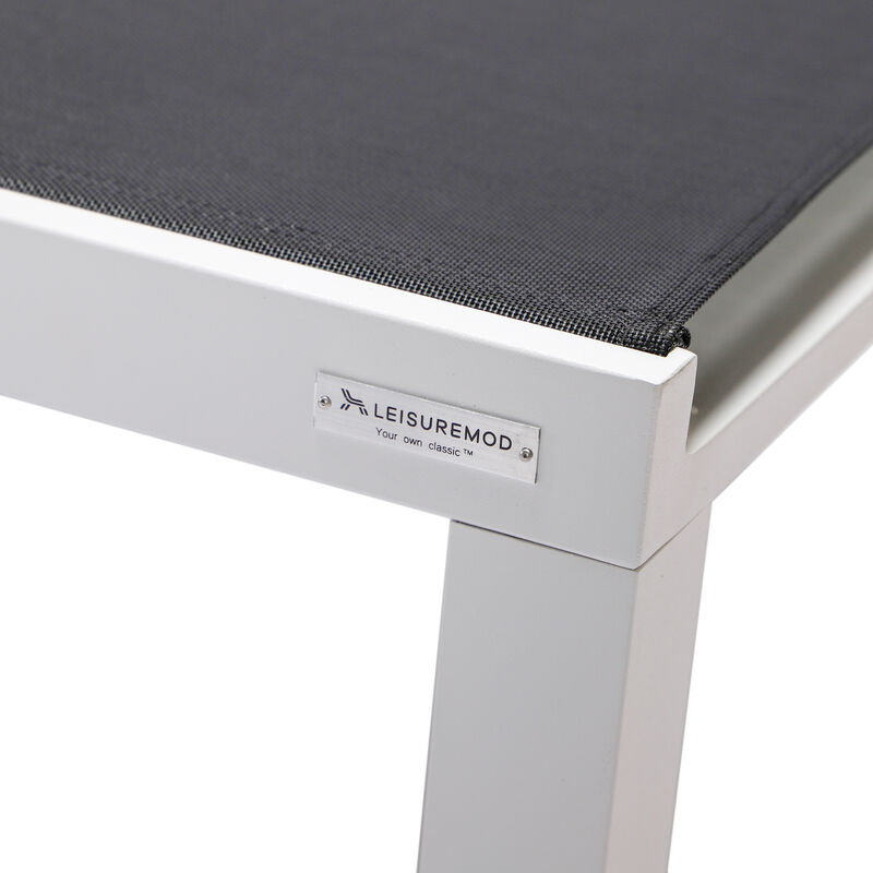 LeisureMod Marlin Poolside Outdoor Patio Lawn and Garden Modern Powder Coated Aluminum Frame Suntan Sling Chaise Lounge Chair, Set of 2