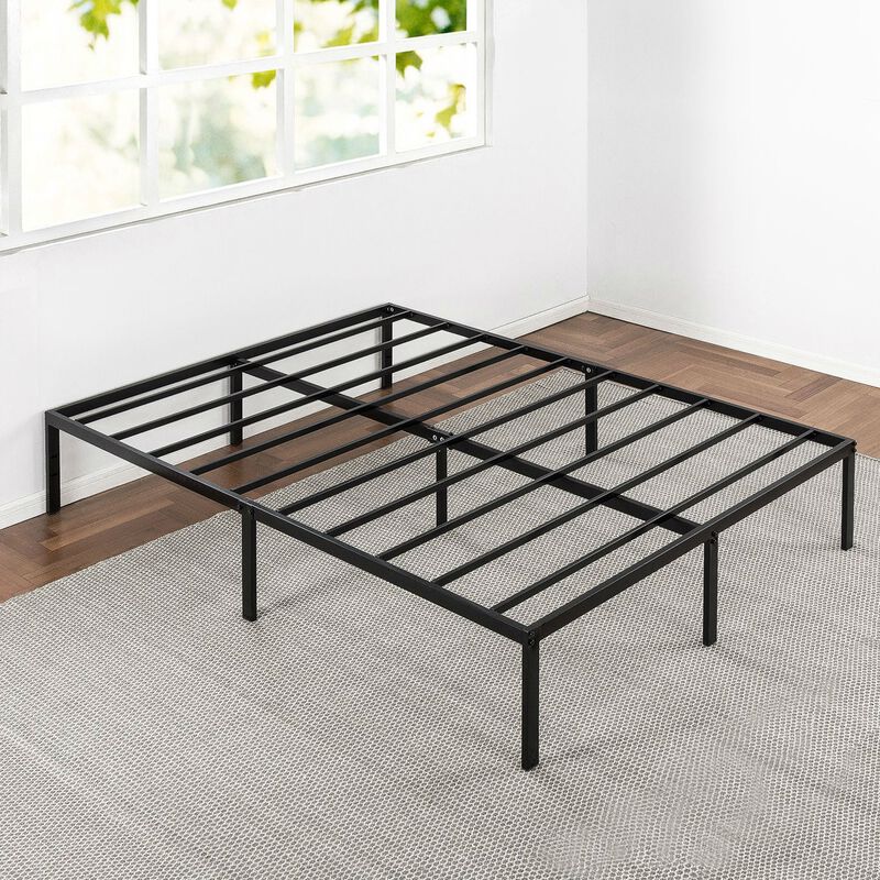 Metal Platform Bed Frame with Headboard Attachment Slots