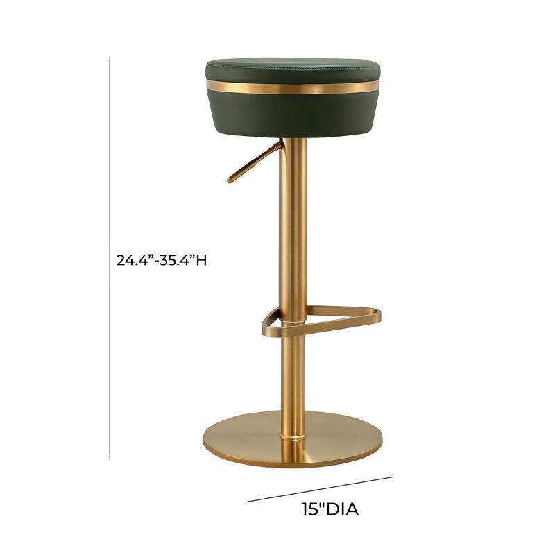 Astro White Performance Vegan Leather and Gold Adjustable Stool