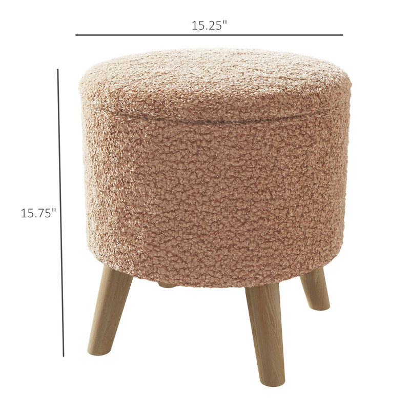 Round Ottoman Stool with Padded Seat for Living Room, Bedroom, or Office