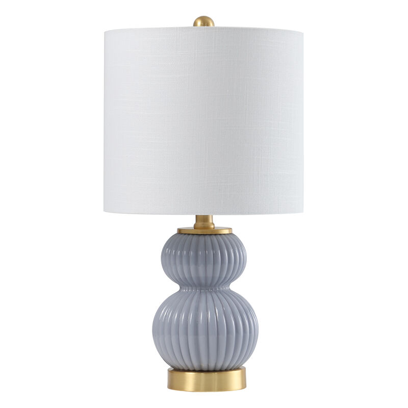 Daphne 20" Contemporary Transitional Metal/Glass Ribbed Gourd LED Table Lamp