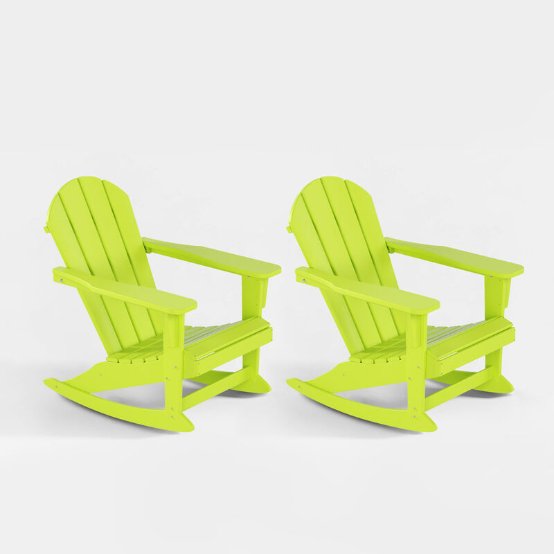 WestinTrends Classic Outdoor Patio Rocking Adirondack Chair (Set of 2)