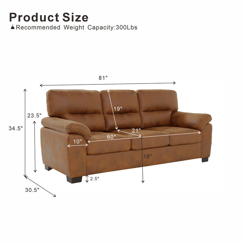 Domord Modern 81" Foil Fabric Sofa image number 3