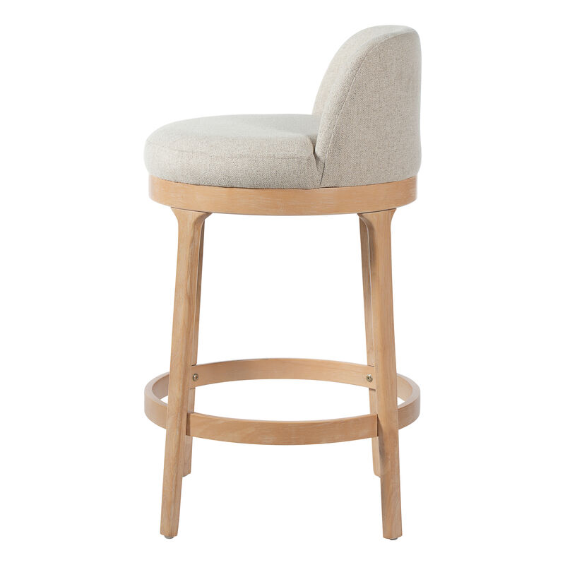 Christopher Knight Home Cecile Modern Rubberwood Upholstered Bar Stools (Set of 4) image number 4