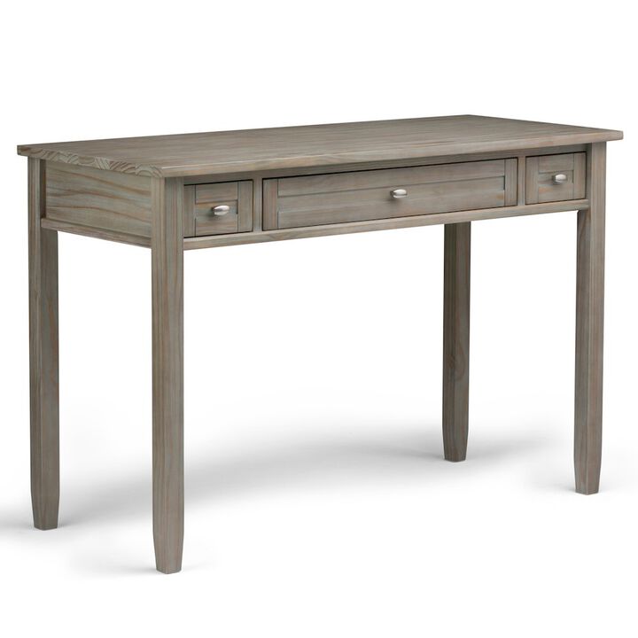 Simpli Home Warm Shaker Solid Wood Desk In Distressed Grey