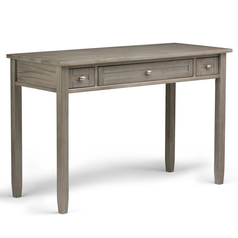 Simpli Home Warm Shaker Solid Wood Desk In Distressed Grey
