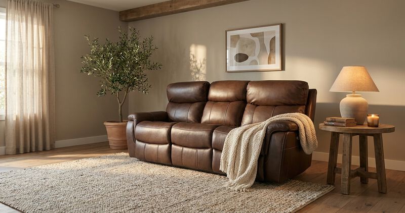 Brazil Reclining Leather Sofa image number 1
