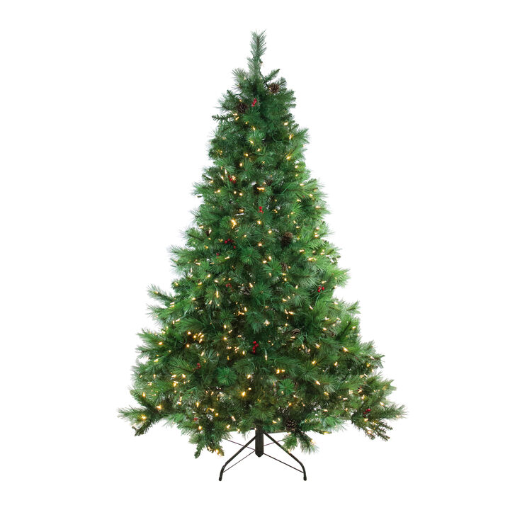 7.5' Pre-Lit Full Denali Mixed Pine Artificial Christmas Tree - Dual LED Lights