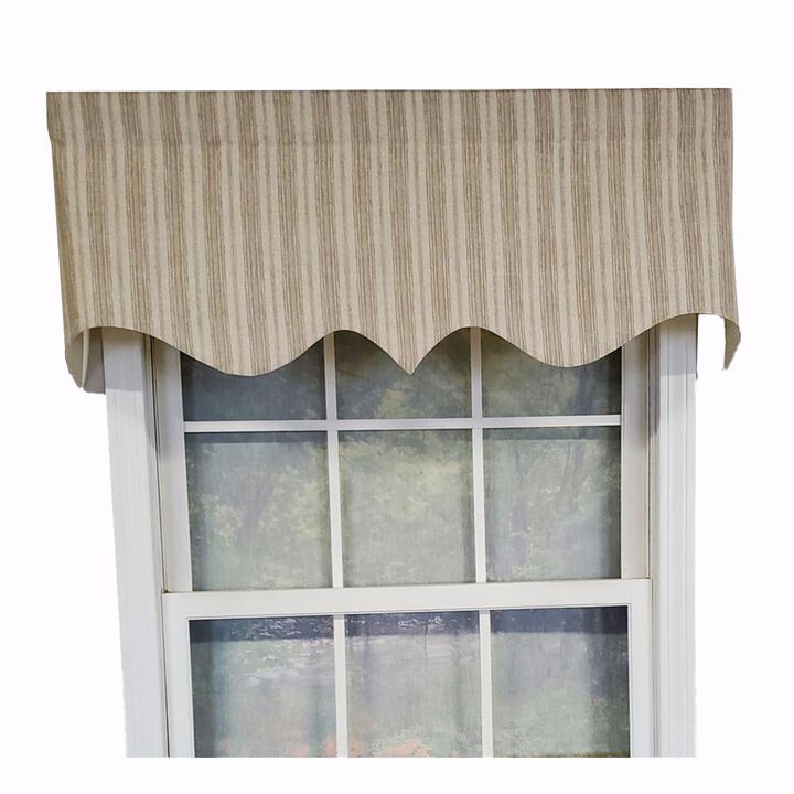 RLF Home Luxurious Modern Design Classic Brunswick Stripe Regal Style Window Valance 50" x 17" Gray