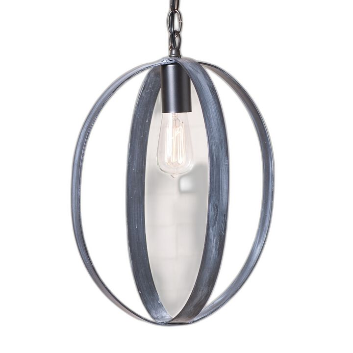 Irvin's Country Tinware 16-Inch Oval Sphere Pendant In Black