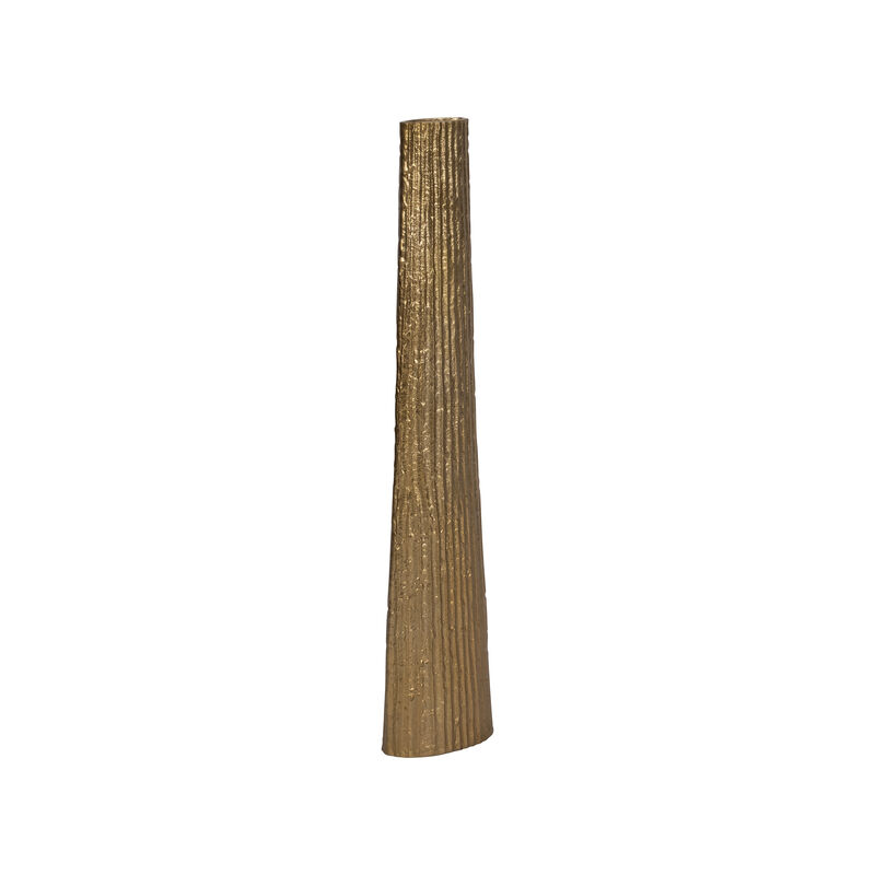 Metal, 35" Ribbed Floor Vase, Gold image number 2