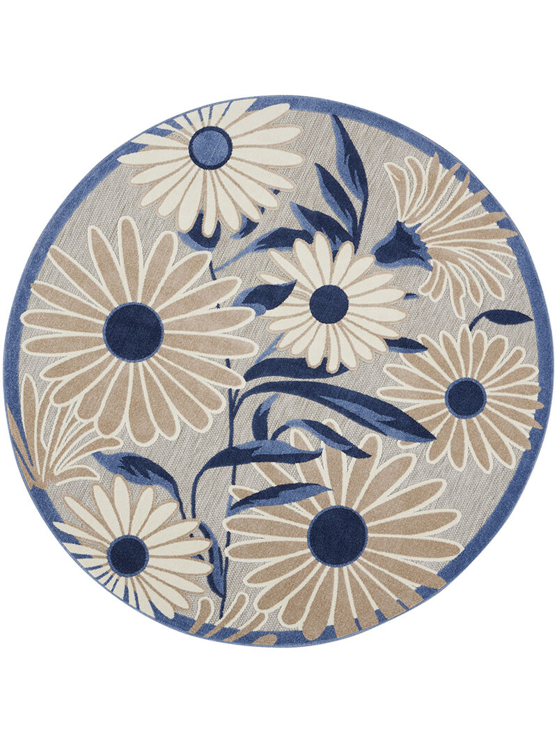 Aloha ALH33 Blue/Gray 5'3" x Round Rug