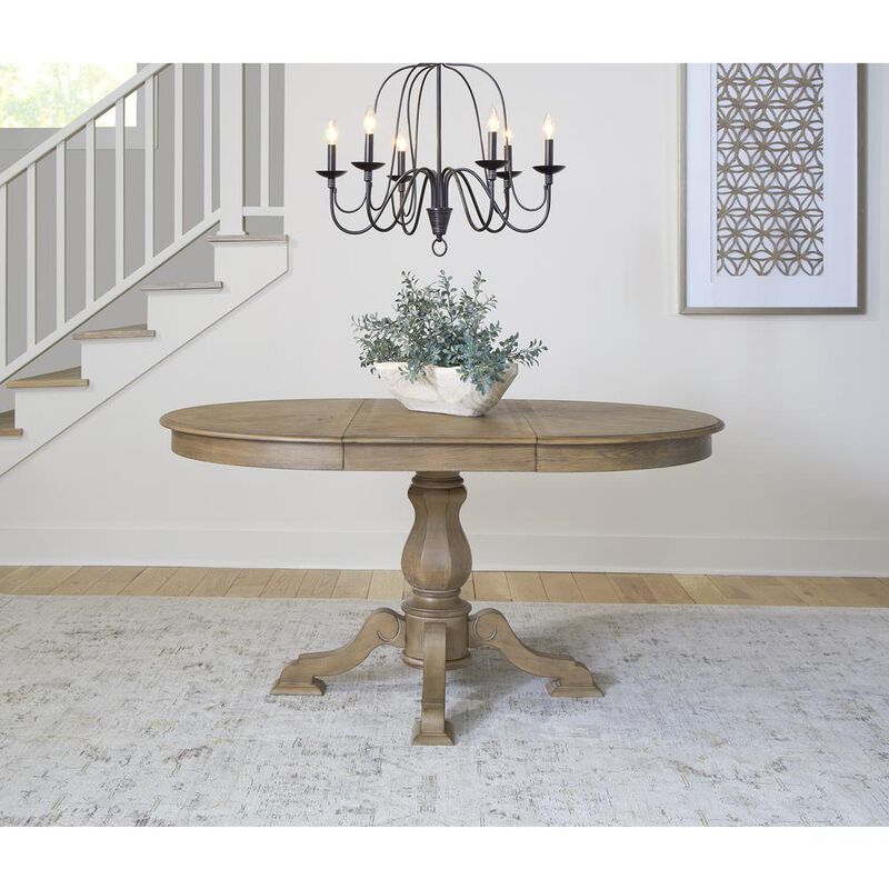 Liberty Furniture Opt 5 Piece Pedestal Table Set in Rubberwood Solids w/ White Oak & Birch Veneers image number 2